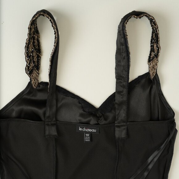 Le Chateau silk satin black top, Size XXS (0) - Picture 11 of 13